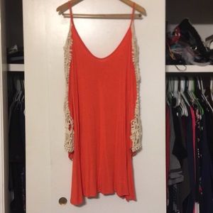 Orange off the shoulder boutique dress